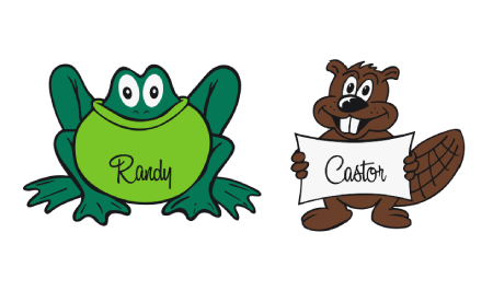 Randy the frog and Castor the Beaver