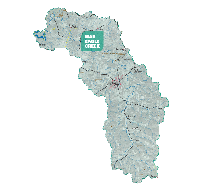 War Eagle Creek Watershed Map