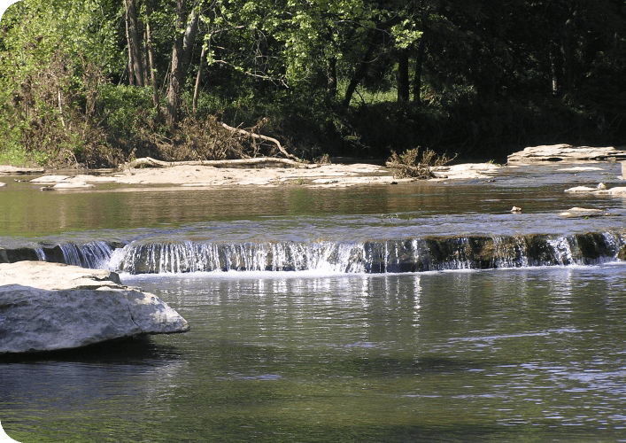 Waterfall on the White River in West Fork, Arkansas